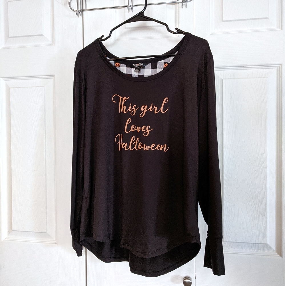 This Girl Loves Halloween Long Sleeve 1X Shirt